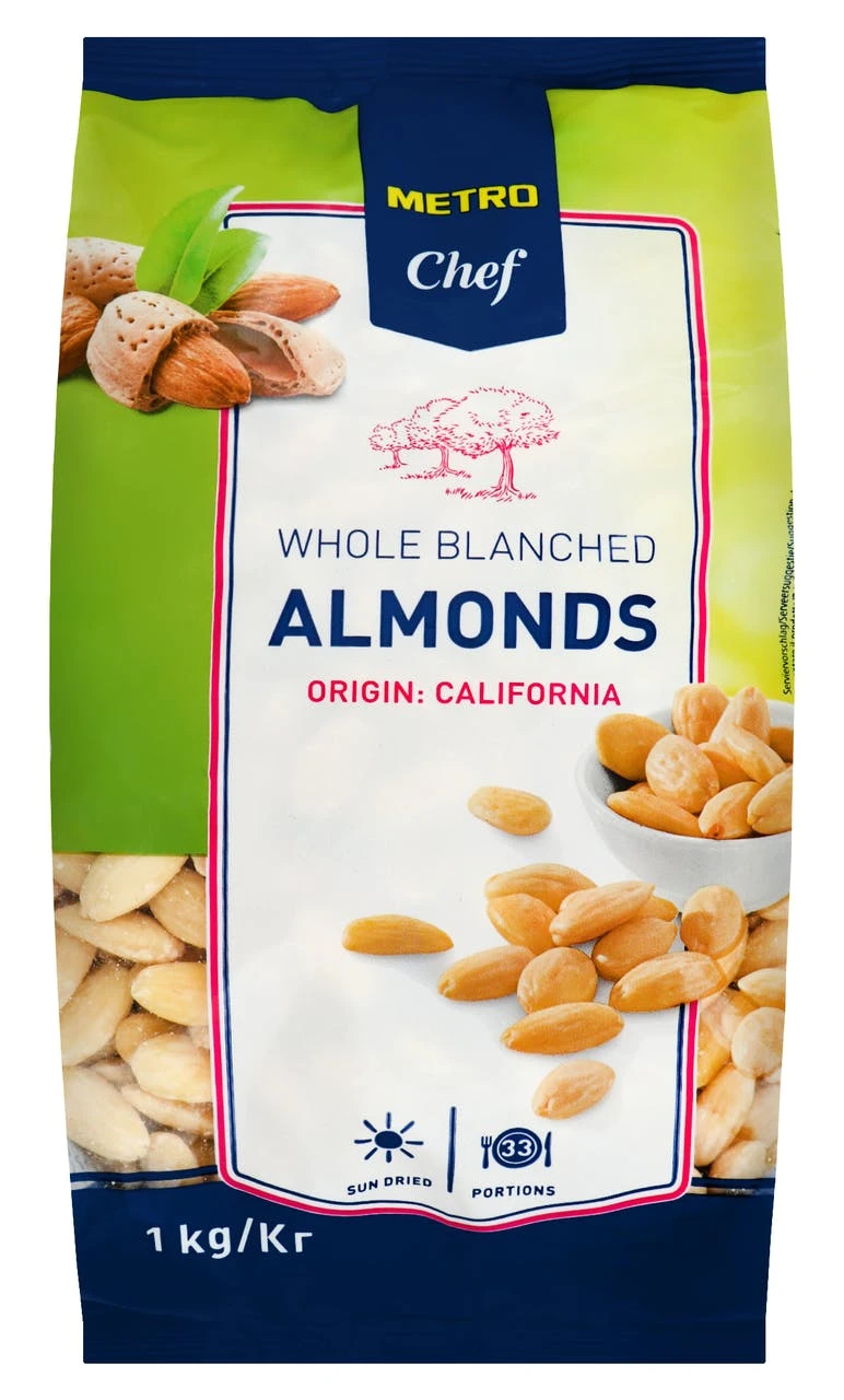 Metro Chef Mandeln Ganz Blanchiert (1 Kg) 2 Metro Chef Mandeln Ganz Blanchiert (1 Kg) – Bild 2