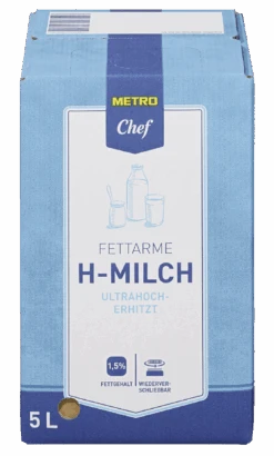 METRO Chef Fettarme H-Milch 1,5 % Fett (5 L)