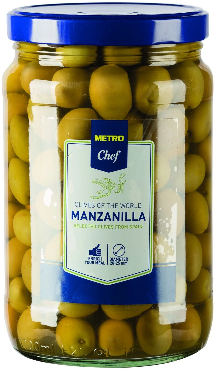 METRO Chef Manzanilla Oliven Mit Stein (1,7 L) 1 METRO Chef Manzanilla Oliven Mit Stein (1,7 L)
